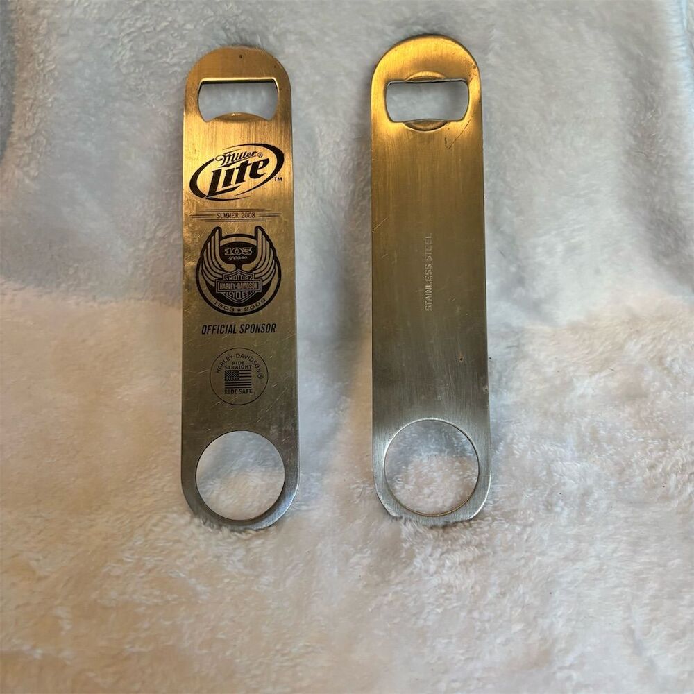Harley Davidson Miller Lite Chrome Bottle Opener Official Sponsor Edition